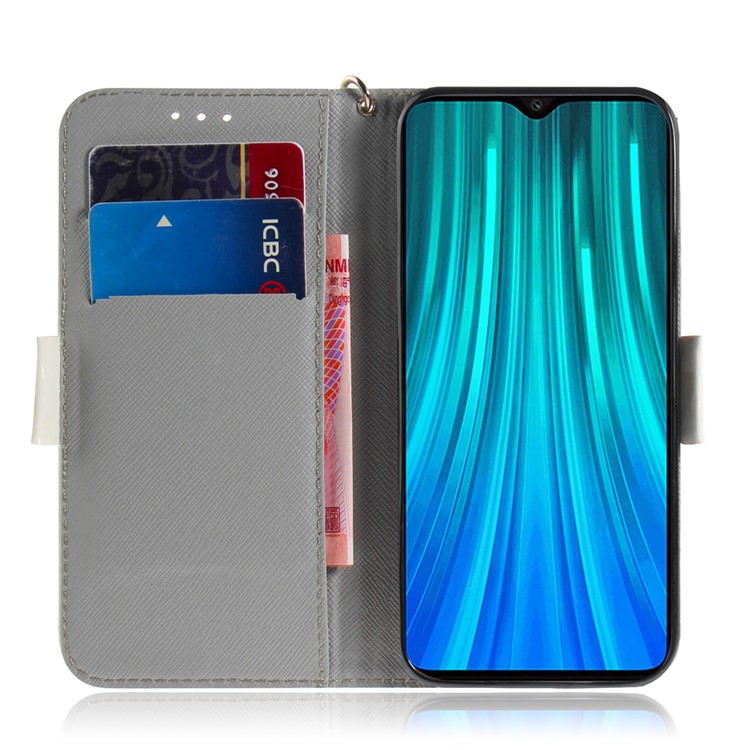 Pattern Printing Leather Wallet Protective Case with Strap for Xiaomi Redmi Note 8 Pro - Cute Dog-7