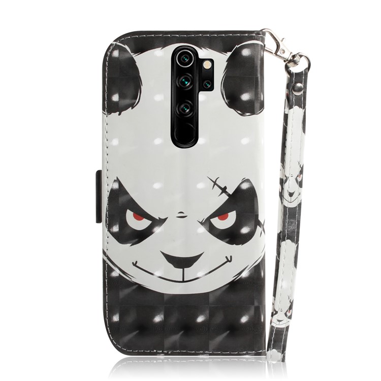 Pattern Printing Leather Wallet Protective Case with Strap for Xiaomi Redmi Note 8 Pro - Panda-3