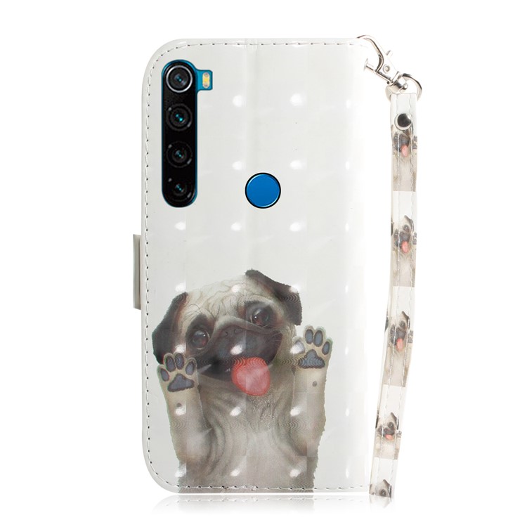 Pattern Printing Leather Wallet Cover Case with Strap for Xiaomi Redmi Note 8 - Cute Dog-3