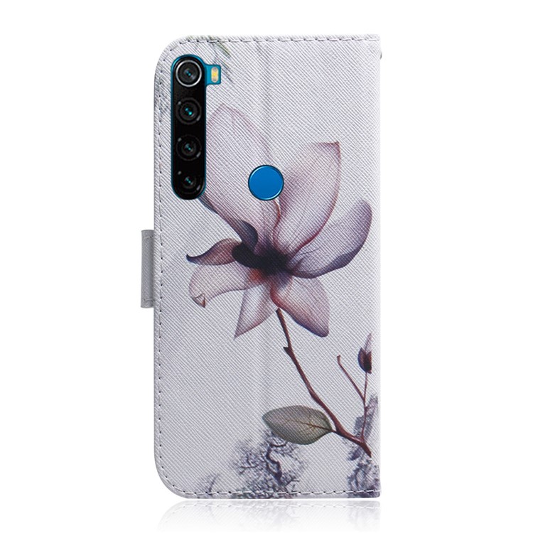 Pattern Printing PU Leather Wallet Phone Cover for Xiaomi Redmi Note 8 - Flower-3