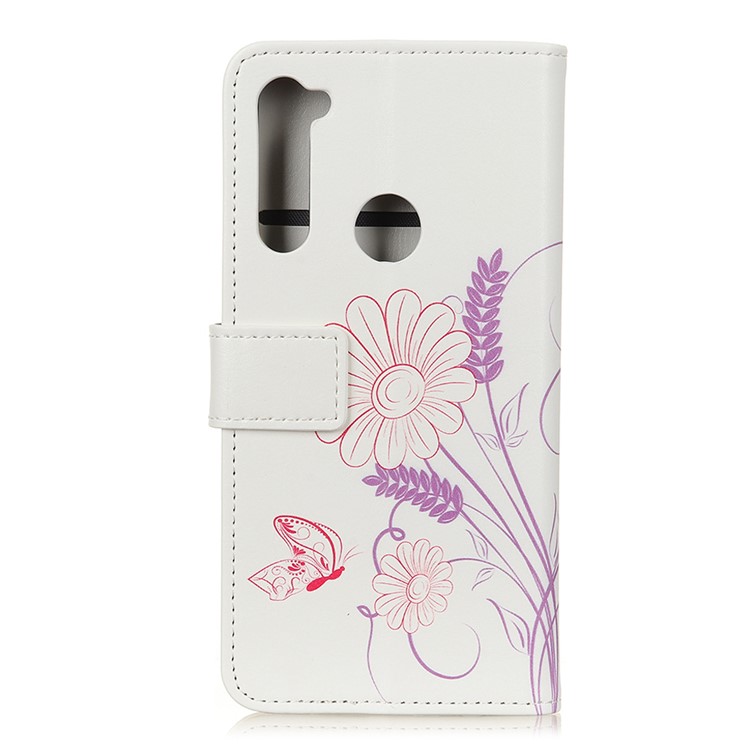 Pattern Printing Leather Wallet Case for Xiaomi Redmi Note 8 - Flowers Pattern-3