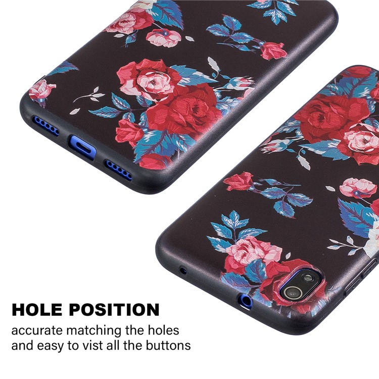 Pattern Printing Embossed TPU Shell Case for Xiaomi Redmi 7A - Vivid Flowers-4