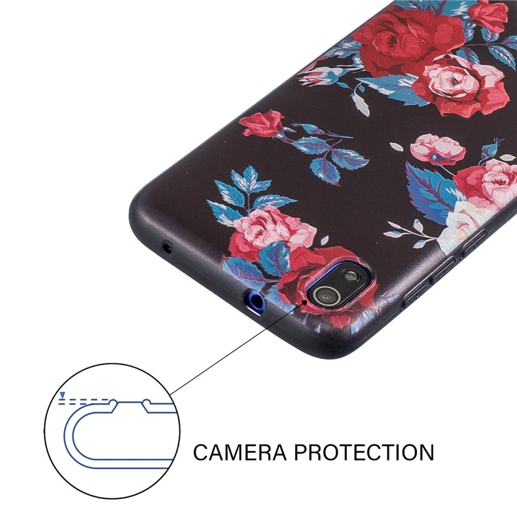 Pattern Printing Embossed TPU Shell Case for Xiaomi Redmi 7A - Vivid Flowers-5