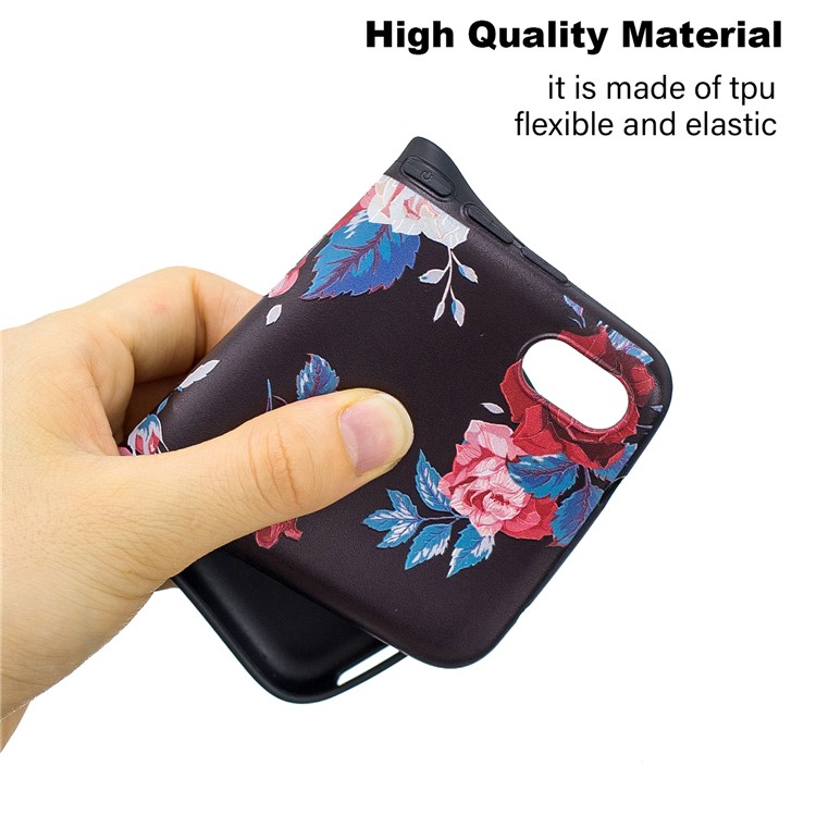 Pattern Printing Embossed TPU Shell Case for Xiaomi Redmi 7A - Vivid Flowers-6