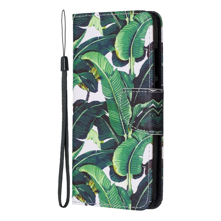 Pattern Printing Leather Stand Wallet Phone Casing for Xiaomi Mi CC9 / Mi CC9 Meitu Edition / Mi 9 Lite - Leaf-2