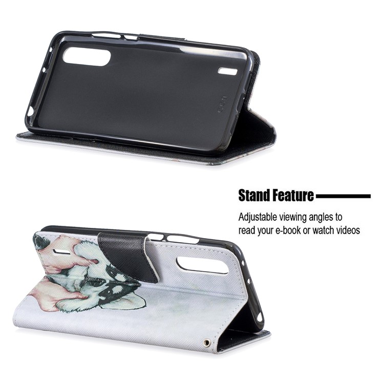 Musterdruckenlederstandplatzmappentelefonkasten Für Xiaomi MI Cc9 / MI CC9 Meitu Ausgabe / MI A3 Lite - Hund-5