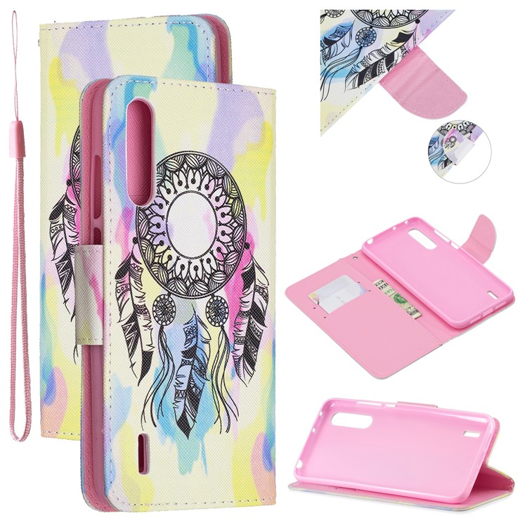 Pattern Printing Leather Stand Wallet Phone Case for Xiaomi Mi CC9e/Mi A3 - Dream Catcher-1