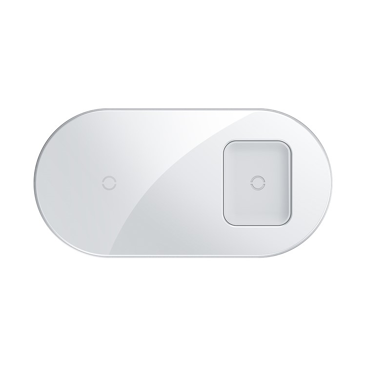 BASEUS 2-in-1 Qi Wireless Charger 15W Charger Station for iPhone Airpods etc. - White-5