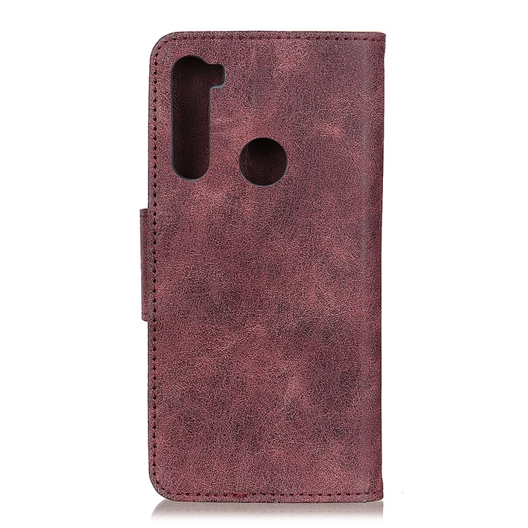 Vintage Style Leather Wallet Case for Xiaomi Redmi Note 8 - Wine Red-5