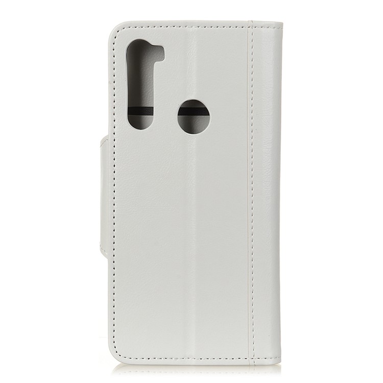 Glossy PU Leather Wallet Stand Case for Xiaomi Redmi Note 8 - White-3