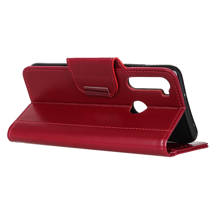 PU Leather for Xiaomi Redmi Note 8 with Card Slots Leather Cover - Wine Red-4
