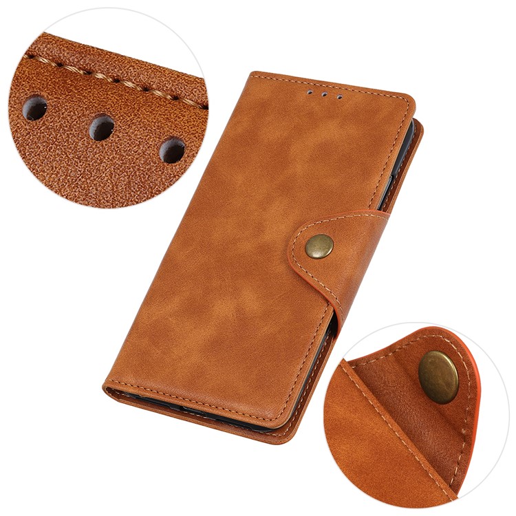 Wallet Leather Stand Phone Case for Xiaomi Redmi Note 8 - Brown-5