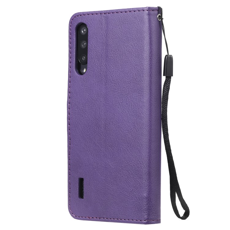 PU Leather + TPU Wallet Stand Phone Shell for Xiaomi Mi CC9e / Mi A3 - Purple-3