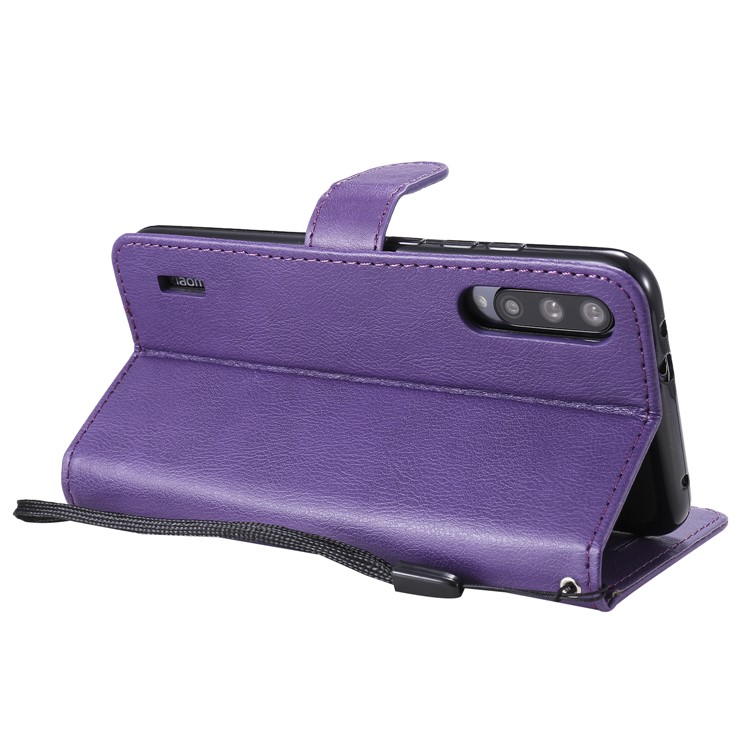 PU Leather + TPU Wallet Stand Phone Shell for Xiaomi Mi CC9e / Mi A3 - Purple-7