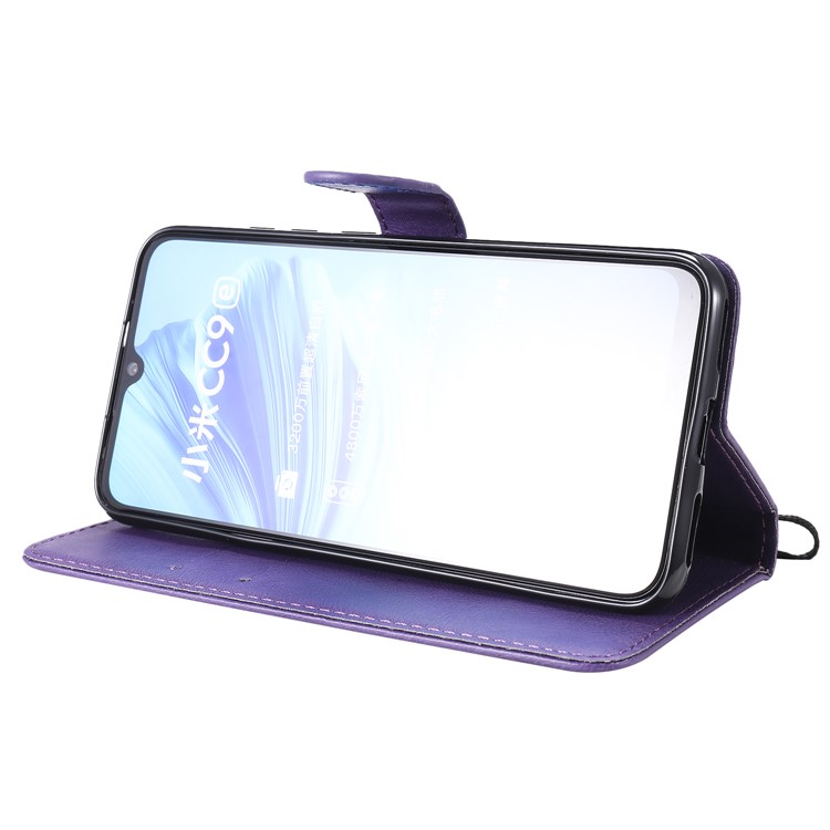 PU Leather + TPU Wallet Stand Phone Shell for Xiaomi Mi CC9e / Mi A3 - Purple-8