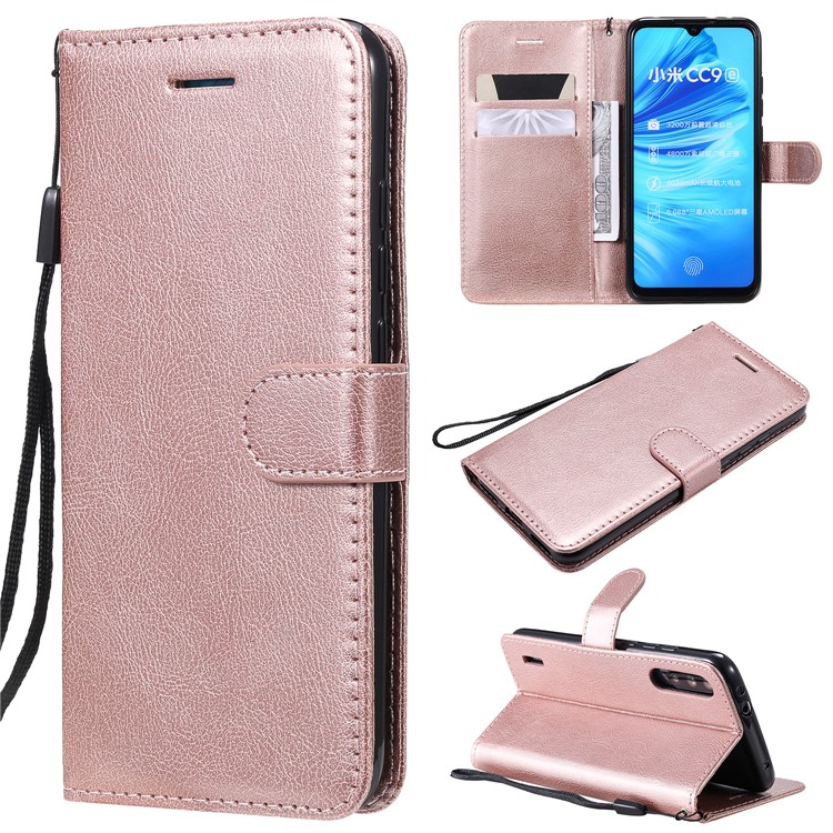 PU Leather + TPU Wallet Stand Phone Shell for Xiaomi Mi CC9e / Mi A3 - Rose Gold-1