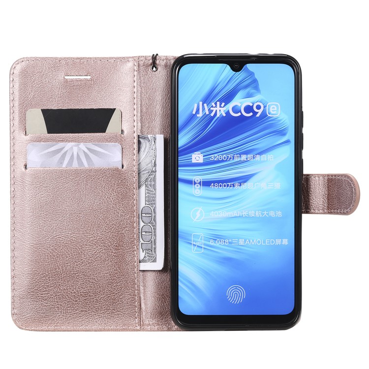 PU Leather + TPU Wallet Stand Phone Shell for Xiaomi Mi CC9e / Mi A3 - Rose Gold-4