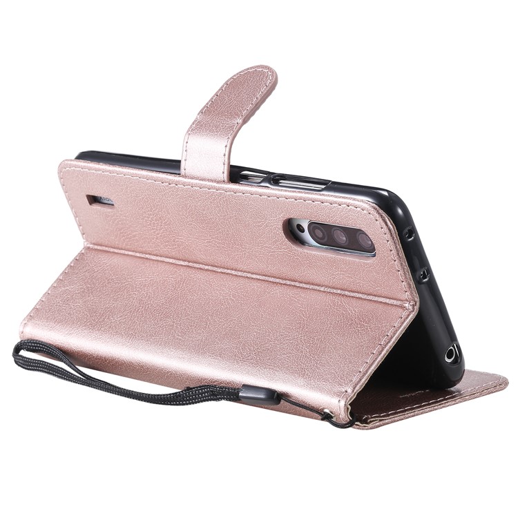 PU Leather + TPU Wallet Stand Phone Shell for Xiaomi Mi CC9 / Mi CC9 Meitu Edition / Mi 9 Lite - Rose Gold-5