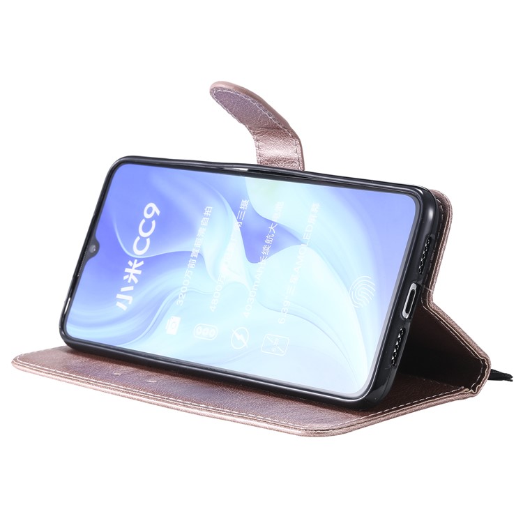 PU Leather + TPU Wallet Stand Phone Shell for Xiaomi Mi CC9 / Mi CC9 Meitu Edition / Mi 9 Lite - Rose Gold-6