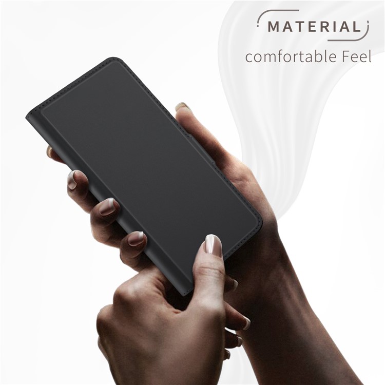 Magnetic Adsorption Stand Leather Phone Dual Card Slots Case for Xiaomi Redmi Note 8 - Black-2