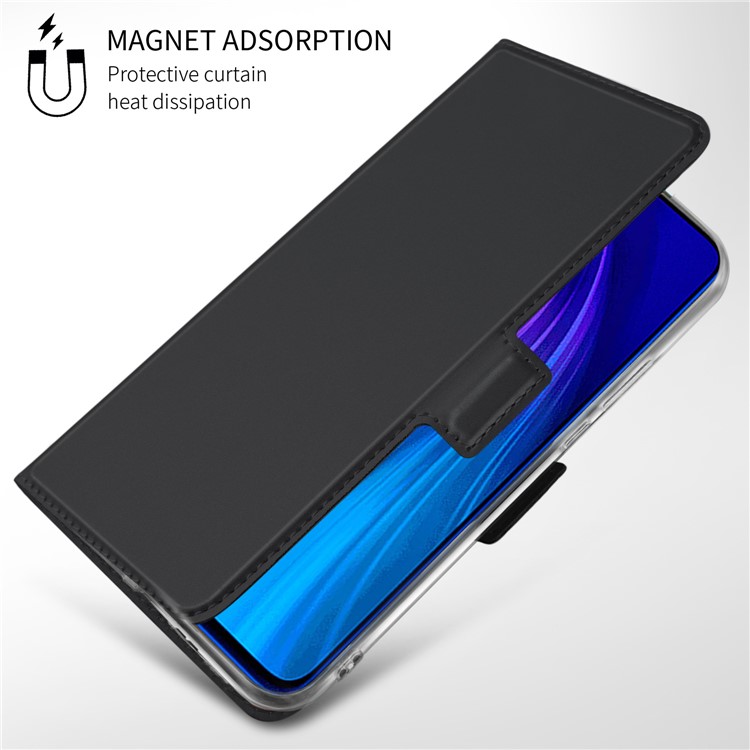 Magnetic Adsorption Stand Leather Phone Dual Card Slots Case for Xiaomi Redmi Note 8 - Black-7