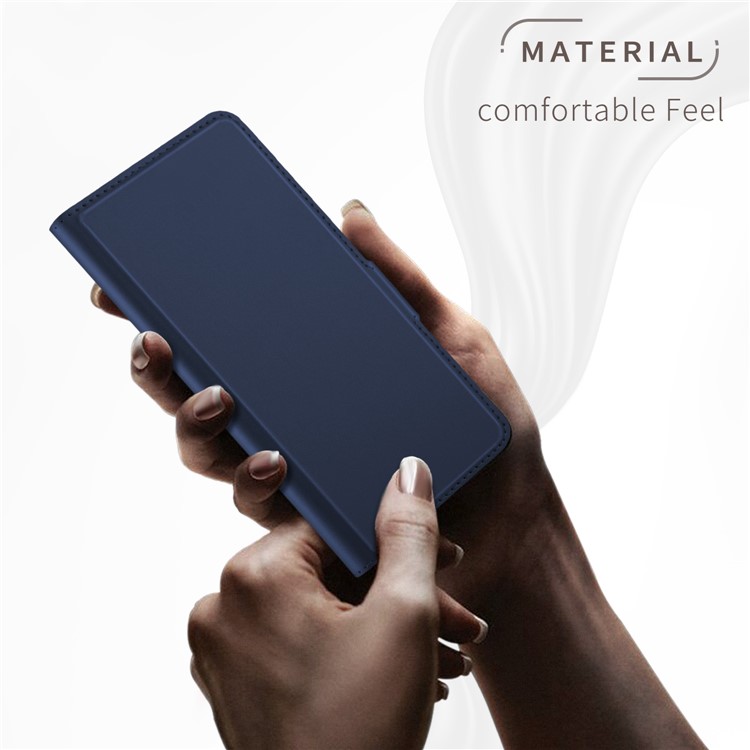 Magnetic Adsorption Stand Leather Phone Dual Card Slots Case for Xiaomi Redmi Note 8 - Blue-2