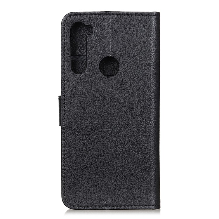 Litchi Skin Wallet Stand Leather Cover Case for Xiaomi Redmi Note 8 - Black-10