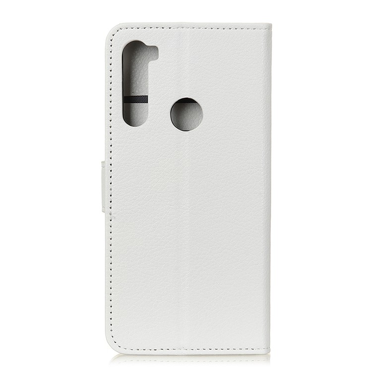 Litchi Skin Wallet Stand Cover Cover Couverture Pour Xiaomi Redmi Note 8 - Blanche