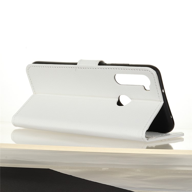 Litchi Skin Willet Stand Funcion de Cuero Para Xiaomi Redmi Note 8 - Blanco