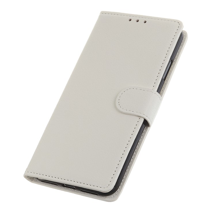 Litchi Haut Brieftasche Ständer Lederabdeckung Hülle Für Xiaomi Redmi Note 8 - Weiß