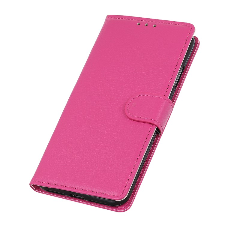 Litchi Skin Wallet Stand Leather Cover Case for Xiaomi Redmi Note 8 - Rose-4