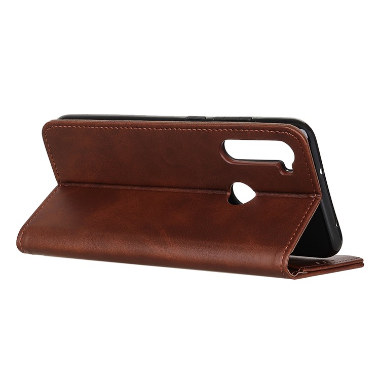 Magnetic Leather Stand Wallet Phone Shell Casing for Xiaomi Redmi Note 8 - Coffee-8