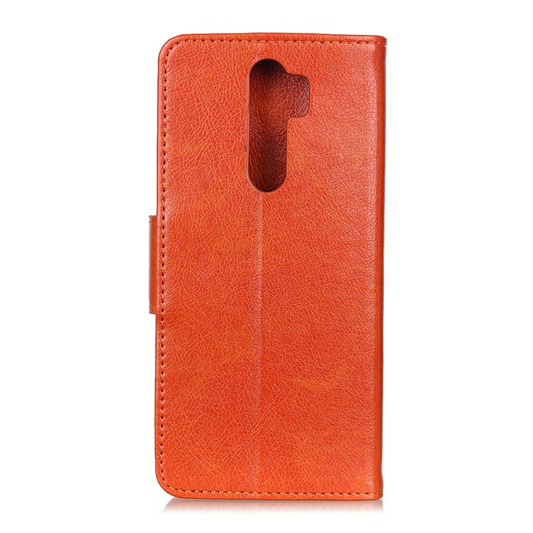Split Leather Wallet Stand Covering Case Shell for Xiaomi Redmi Note 8 Pro - Orange-10