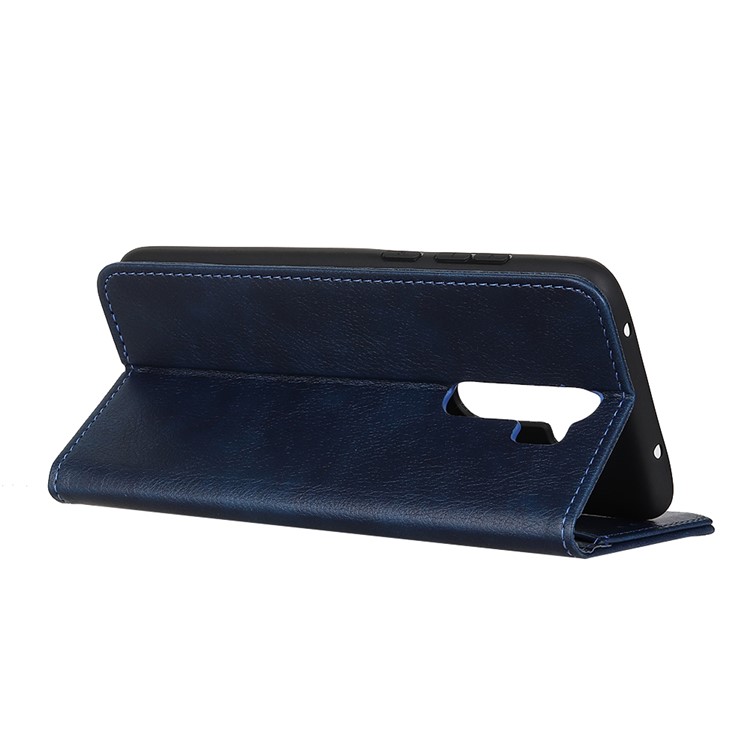 Auto-absorbed Litchi Split Leather Wallet Case Shell for Xiaomi Redmi Note 8 Pro - Blue-8