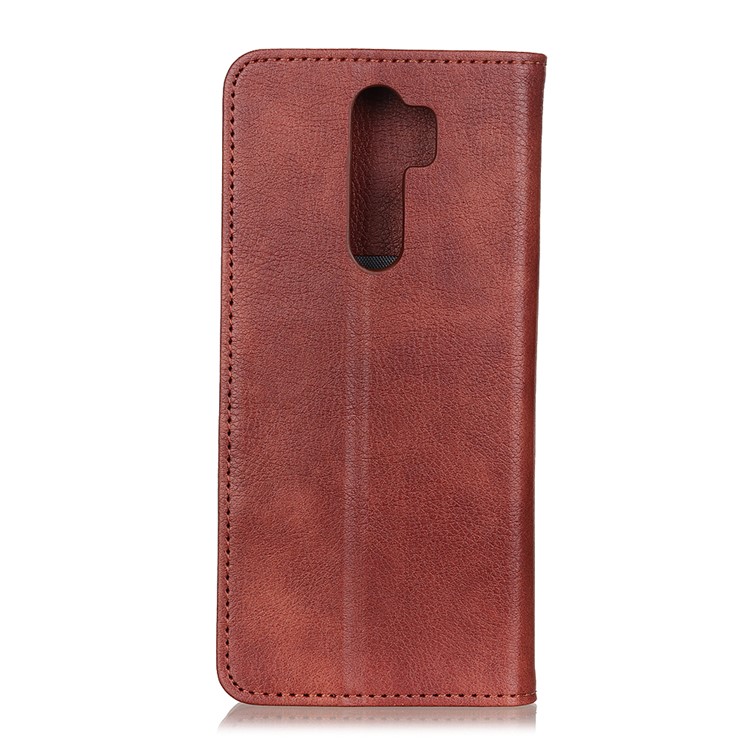 Auto-absorbed Litchi Split Leather Wallet Case Shell for Xiaomi Redmi Note 8 Pro - Brown-7