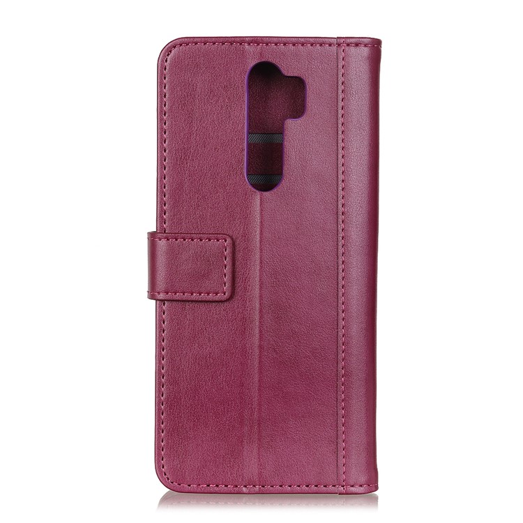Wallet Leather Stand Cell Casing Shell for Xiaomi Redmi Note 8 Pro - Wine Red-10