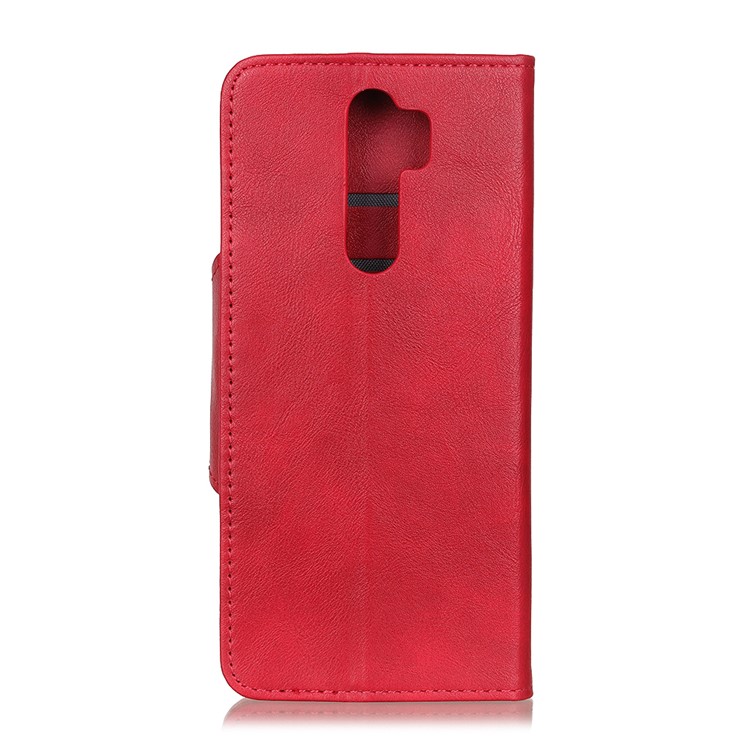 For Xiaomi Redmi Note 8 Pro Brass Magnetic Clasp Wallet Stand Leather Case Shell - Red-10