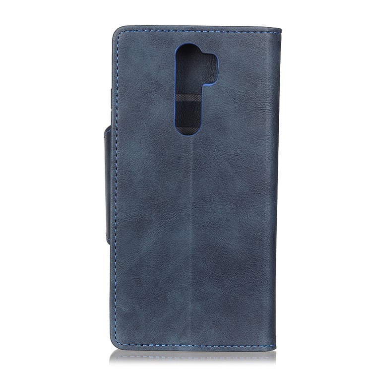 For Xiaomi Redmi Note 8 Pro Brass Magnetic Clasp Wallet Stand Leather Case Shell - Blue-10