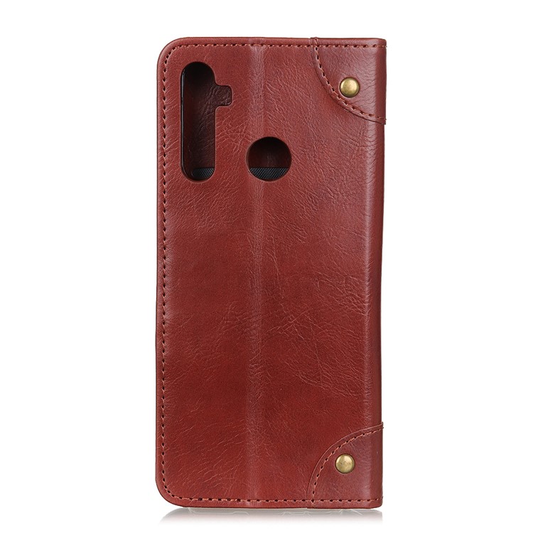 Crazy Horse Skin Auto-absorbed Split Leather Wallet Case for Xiaomi Redmi Note 8 - Brown-7
