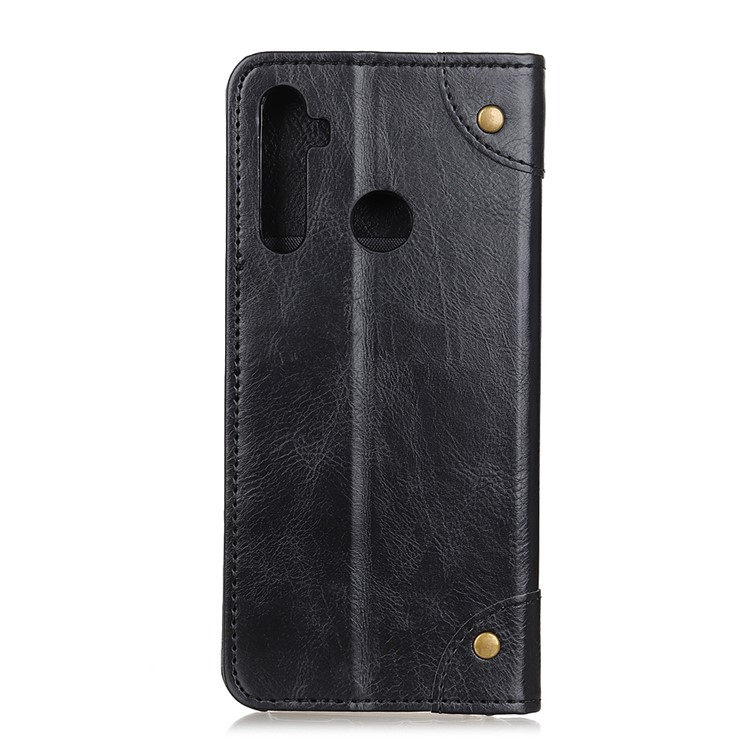 Crazy Horse Skin Auto-absorbed Split Leather Wallet Case for Xiaomi Redmi Note 8 - Black-4