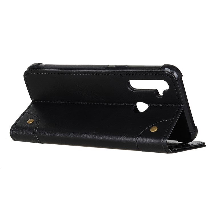 Crazy Horse Skin Auto-absorbed Split Leather Wallet Case for Xiaomi Redmi Note 8 - Black-5