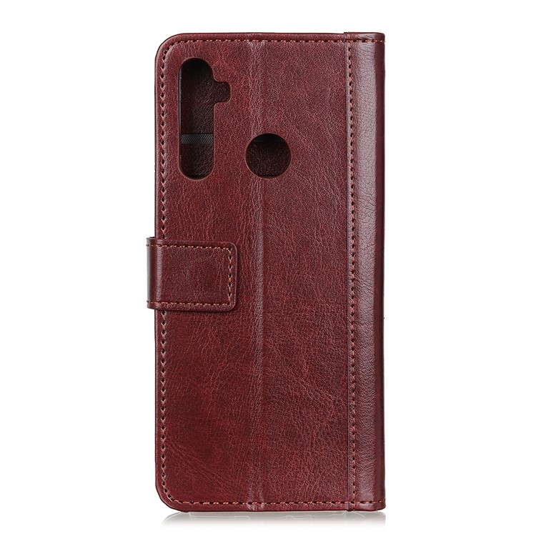 Crazy Horse Skin PU Leather+TPU Cover for Xiaomi Redmi Note 8 - Brown-2