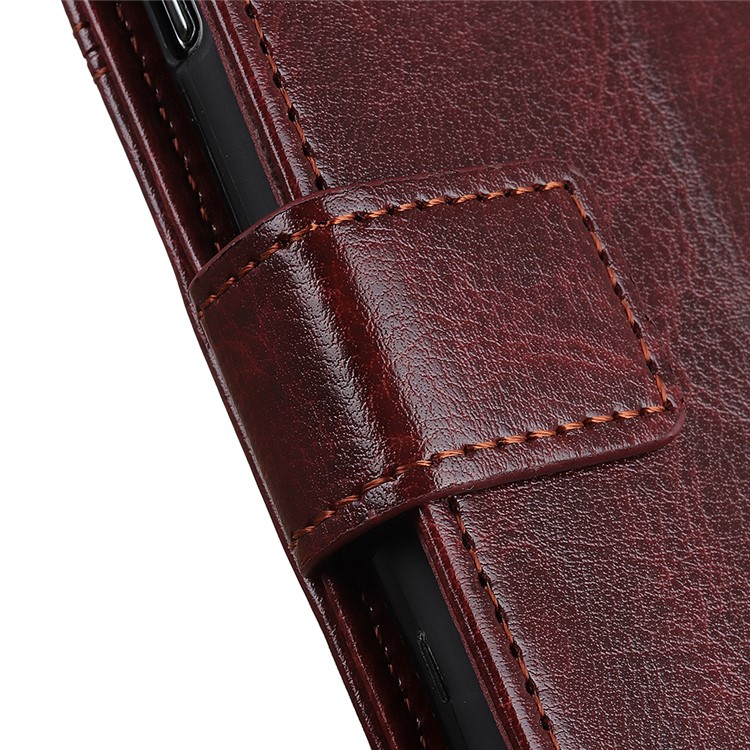 Crazy Horse Skin PU Leather+TPU Cover for Xiaomi Redmi Note 8 - Brown-5