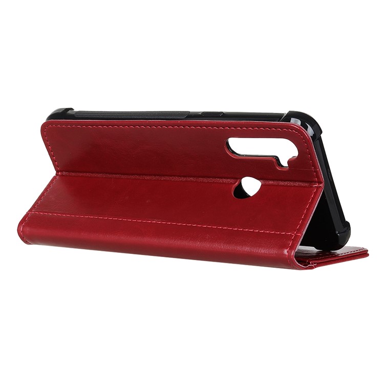 Crazy Horse Skin PU Leather+TPU Cover for Xiaomi Redmi Note 8 - Red-3
