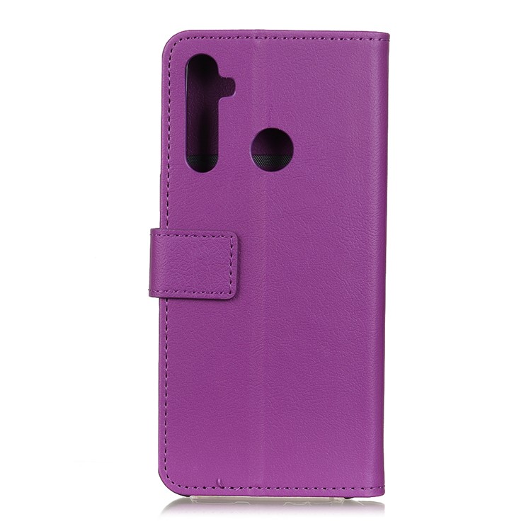 Carteira De Couro Shell Caso Suporte Para Xiaomi Redmi Nota 8 - Roxa-4