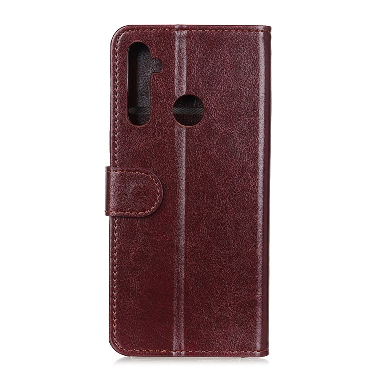 Crazy Horse Leather Wallet Case Cover for Xiaomi Redmi Note 8 - Brown-2