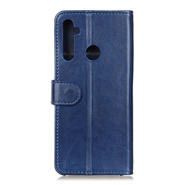 Crazy Horse Leather Wallet Case Cover for Xiaomi Redmi Note 8 - Blue-2