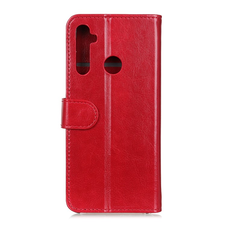 Crazy Horse Leather Wallet Case Cover for Xiaomi Redmi Note 8 - Red-2