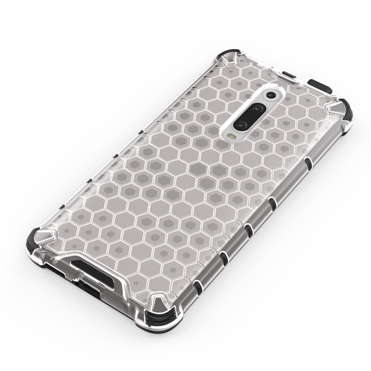 Padrão Honeycomb TPU + PC Hybrid Choffrof Phone Casting Para Xiaomi Redmi K20/Redmi K20 Pro/Mi 9T/Mi 9T Pro - Branco