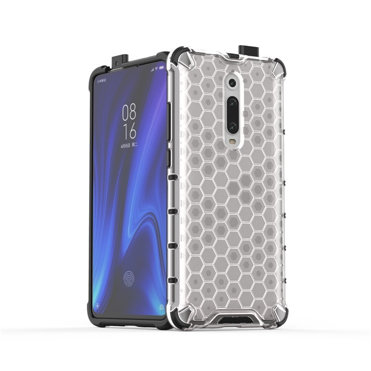 Honeycomb Pattern TPU + PC Hybrid-защищенная Телефонная Корпуса Телефона Для Xiaomi Redmi K20/Redmi K20 Pro/Mi 9t/mi 9t Pro Pro - Белый-5